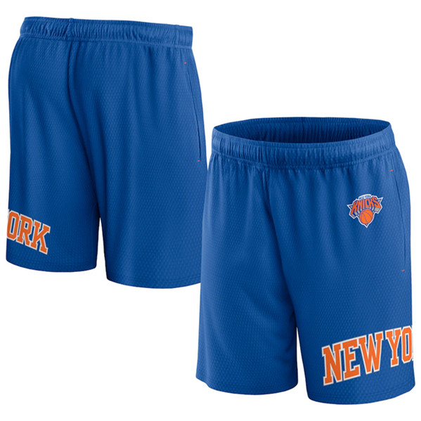 Men's New York Knicks Royal Free Throw Mesh Shorts
